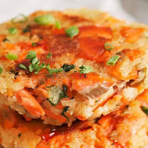 close up of Salmon Croquettes
