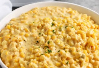 Crock Pot Creamed Corn in a bowl.