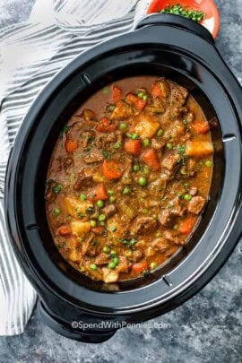 crockpot full of Crockpot Beef Stew.