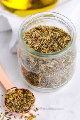 jar of Greek Seasoning.