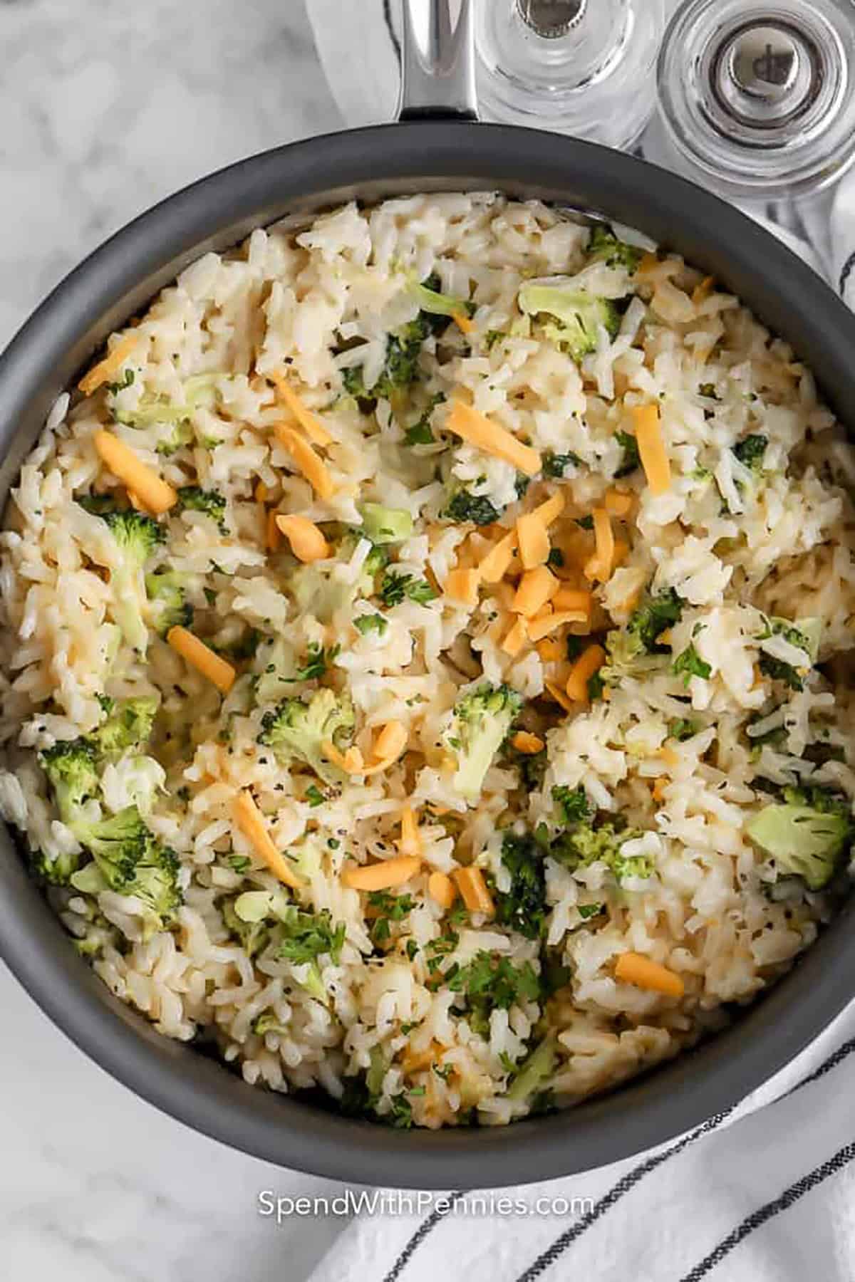 Broccoli Rice in the pan