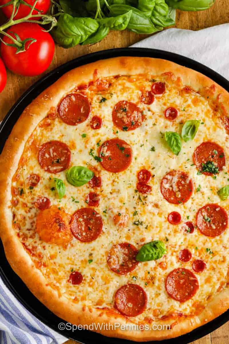 cheesy pizza with Homemade Pizza Dough