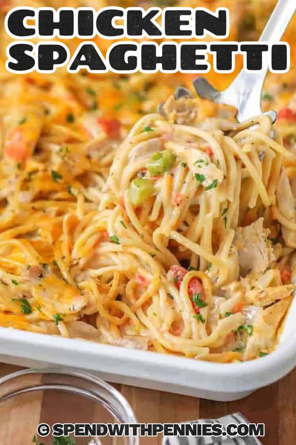 Chicken Spaghetti with a title