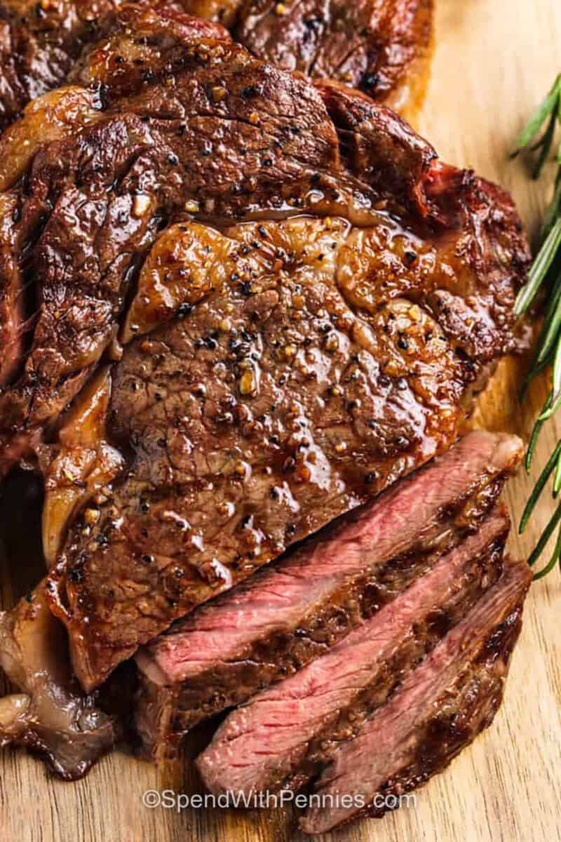 sliced ribeye steak.