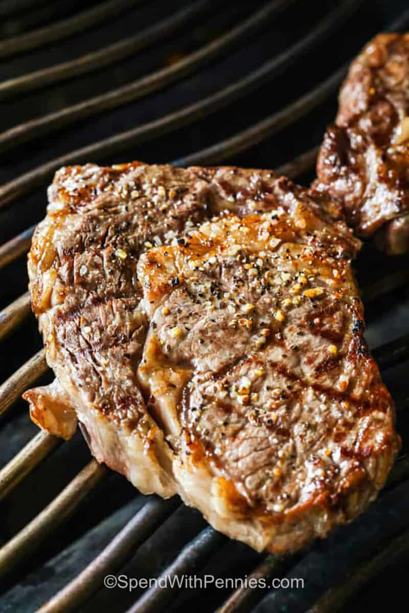ribeye steak on the grill