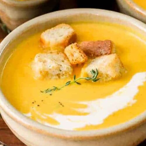 close up of Butternut Squash Soup.