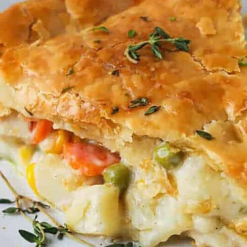 close up of Chicken Pot Pie slice