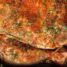 close up of Slow Cooker Whole Chicken & Gravy in the pot