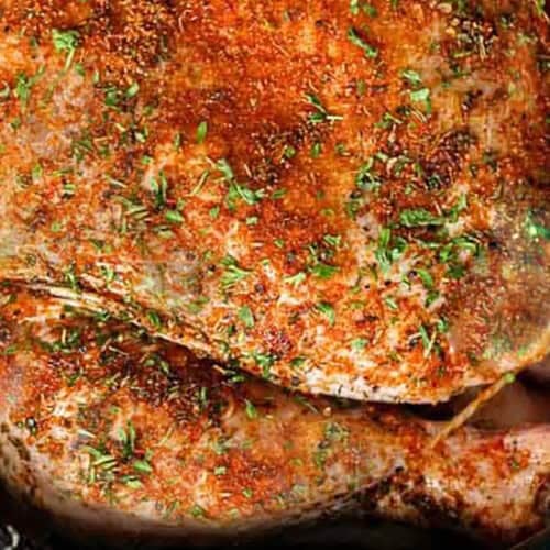 close up of Slow Cooker Whole Chicken & Gravy in the pot