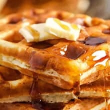 close up of fluffy Waffle Recipe