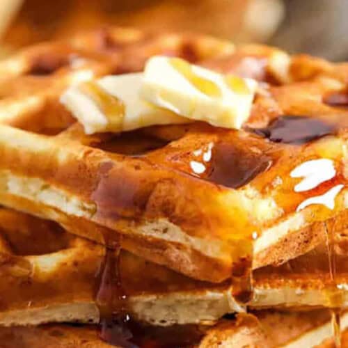 close up of fluffy Waffle Recipe