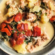 zuppa toscana in a bowl.