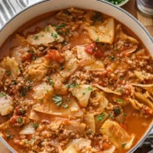 pot of Cabbage Roll Soup.
