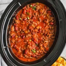 Crockpot Chili Recipe in the pot.