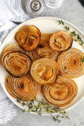 plated Roasted Onions.
