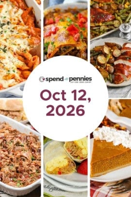 Meal plan for the week of Oct 12 2026 FT.
