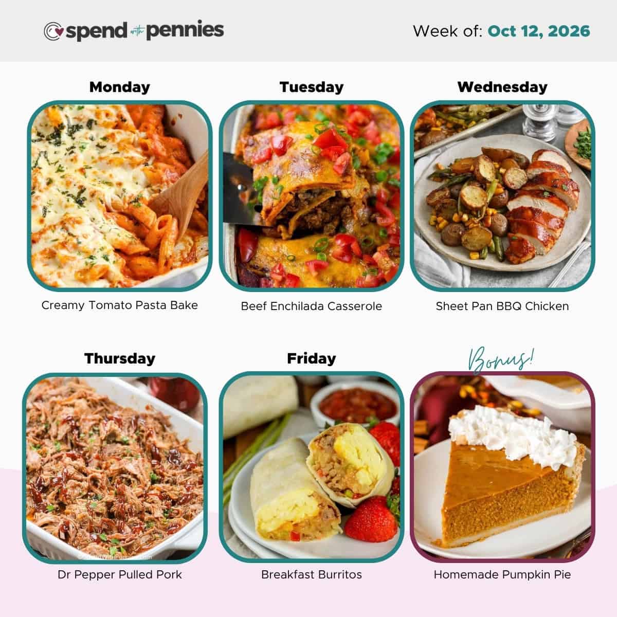 Meal plan for the week of Oct 12 2026 Hero.