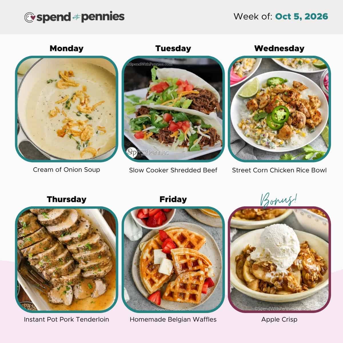 Meal plan for the week of Oct 5 2026 Hero.