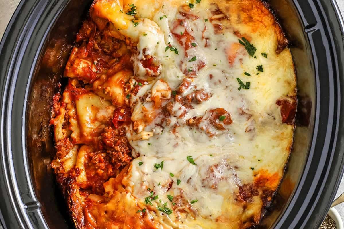 Crockpot Ravioli Lasagna