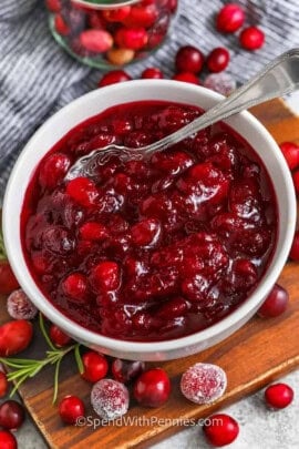 bowl of Cranberry Sauce Recipe.