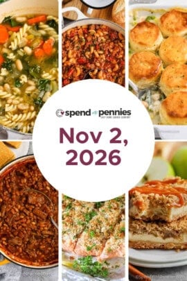 Weekly Meal Plan for Nov 2, 2026 FT
