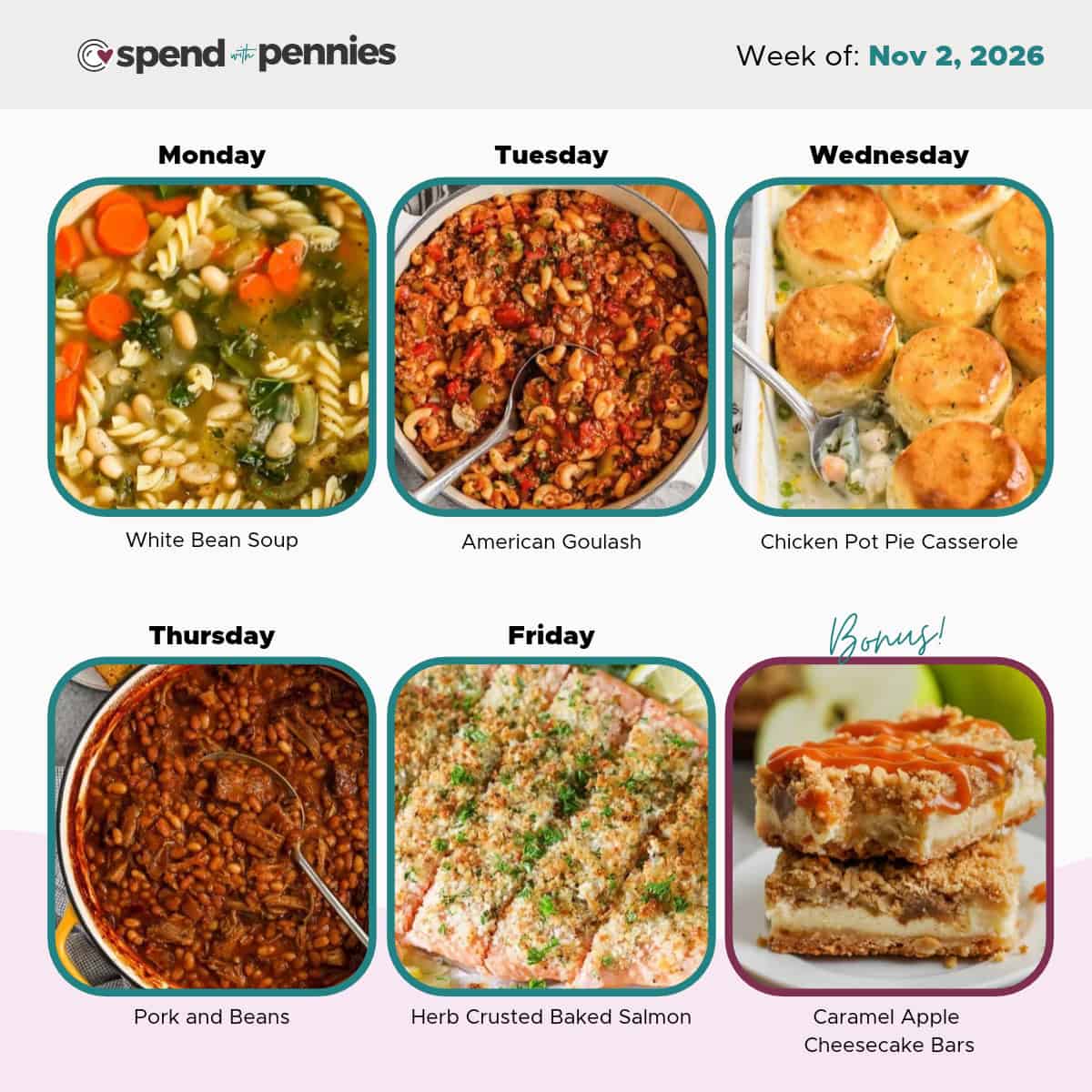 Weekly Meal Plan for Nov 2, 2026 Hero
