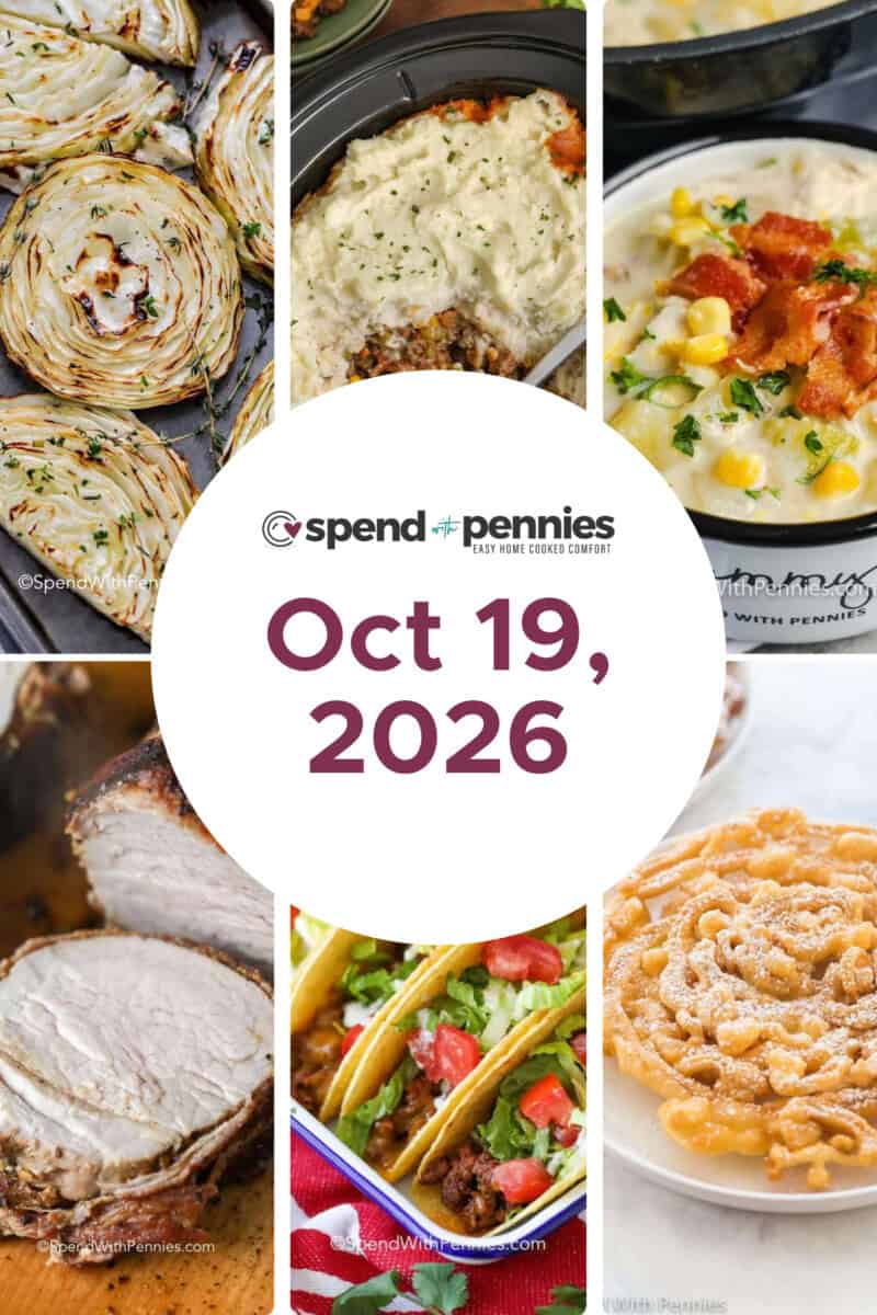 Weekly Meal Plan for Oct 19, 2026 FT.