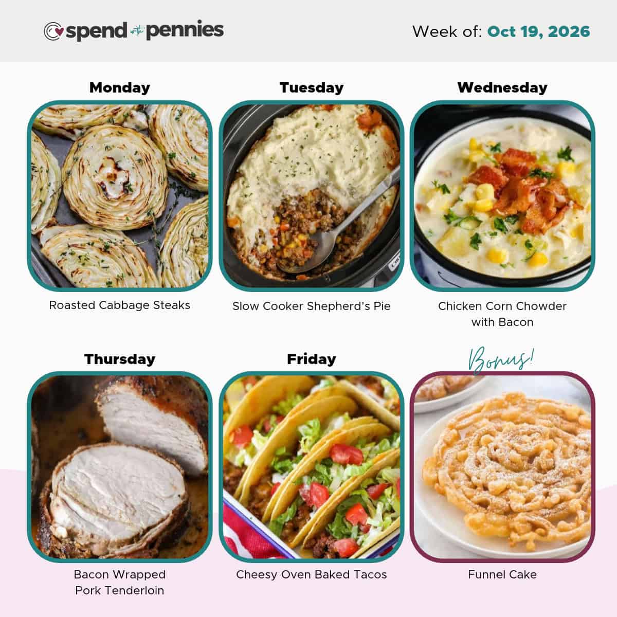 Weekly Meal Plan for Oct 19, 2026 Hero.
