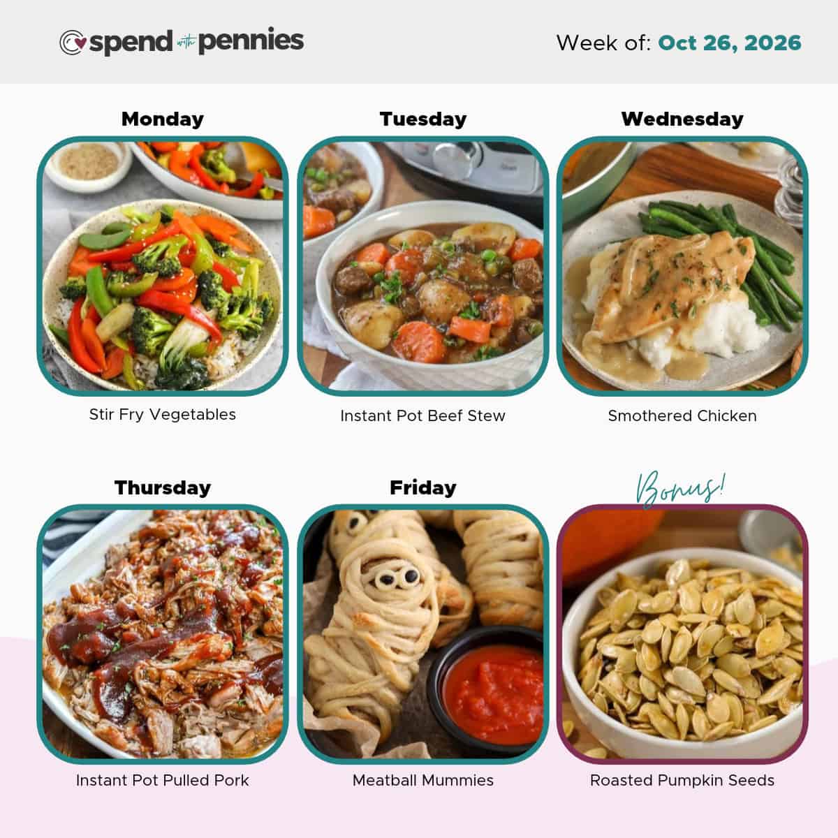 Weekly Meal Plan for Oct 26, 2026 Hero.