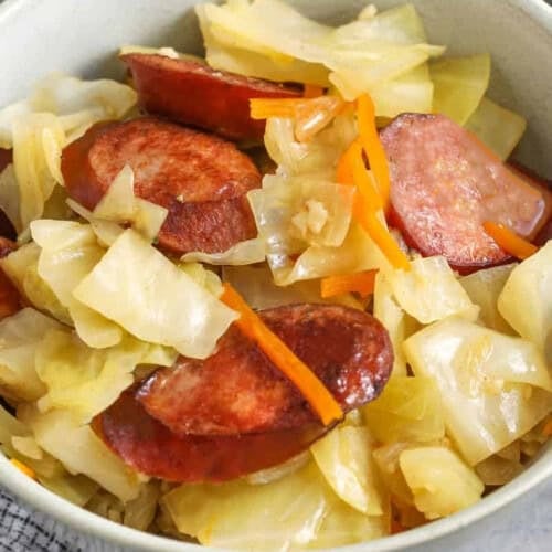 close up to Cabbage and Sausage.