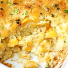 close up of Corn Pudding.